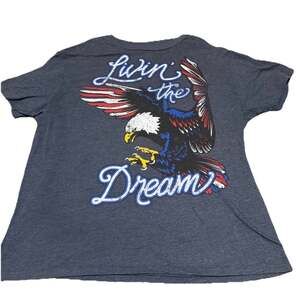 Living The Dream Patriotic Shirt Tee Eagle American Flag